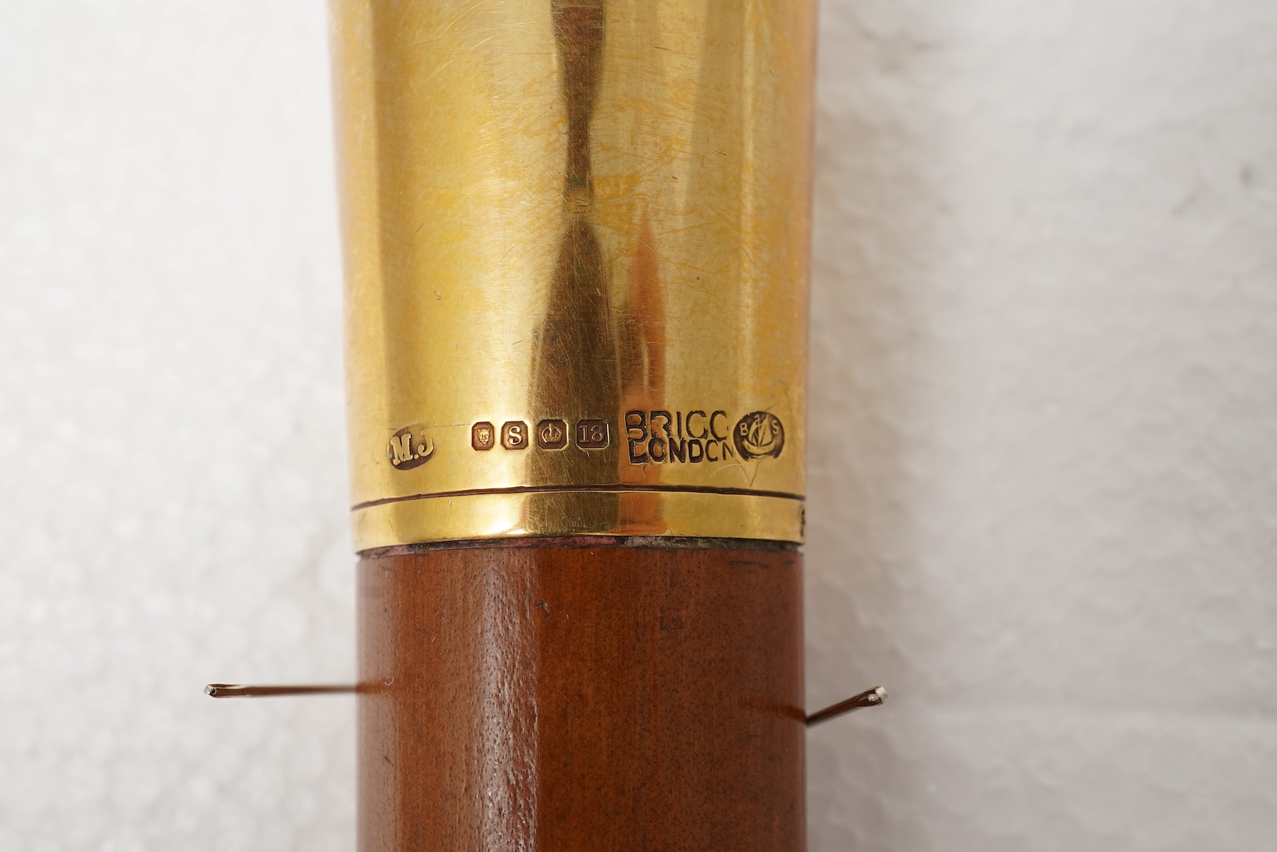 Brigg, a gold-mounted walking cane, circa 1913
